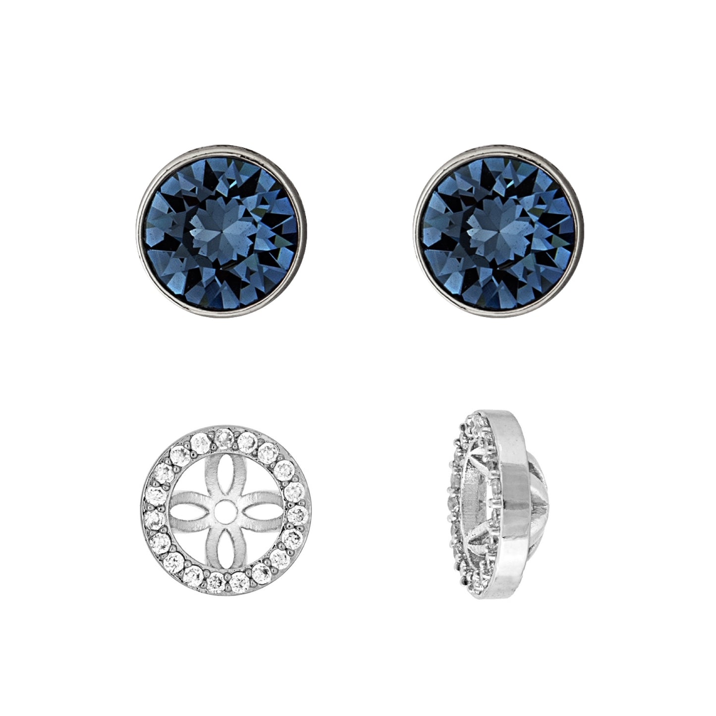 Goldtone & Crystal Two-in-One Halo Stud Earrings