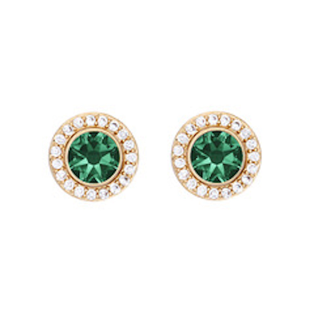 Goldtone & Crystal Two-in-One Halo Stud Earrings