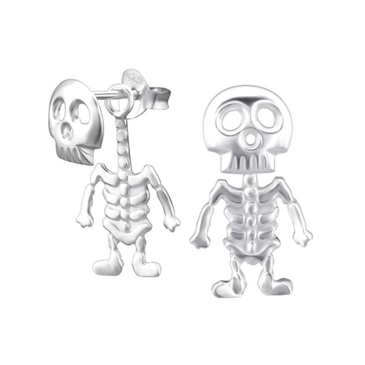 Sterling Silver Skeleton Drop Earrings