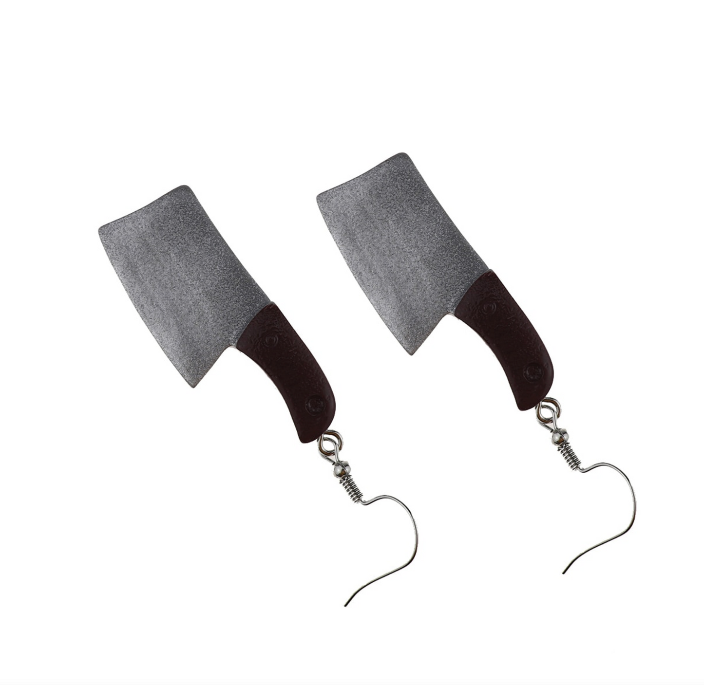 Silvertone Butcher's Knife Drop Earrings