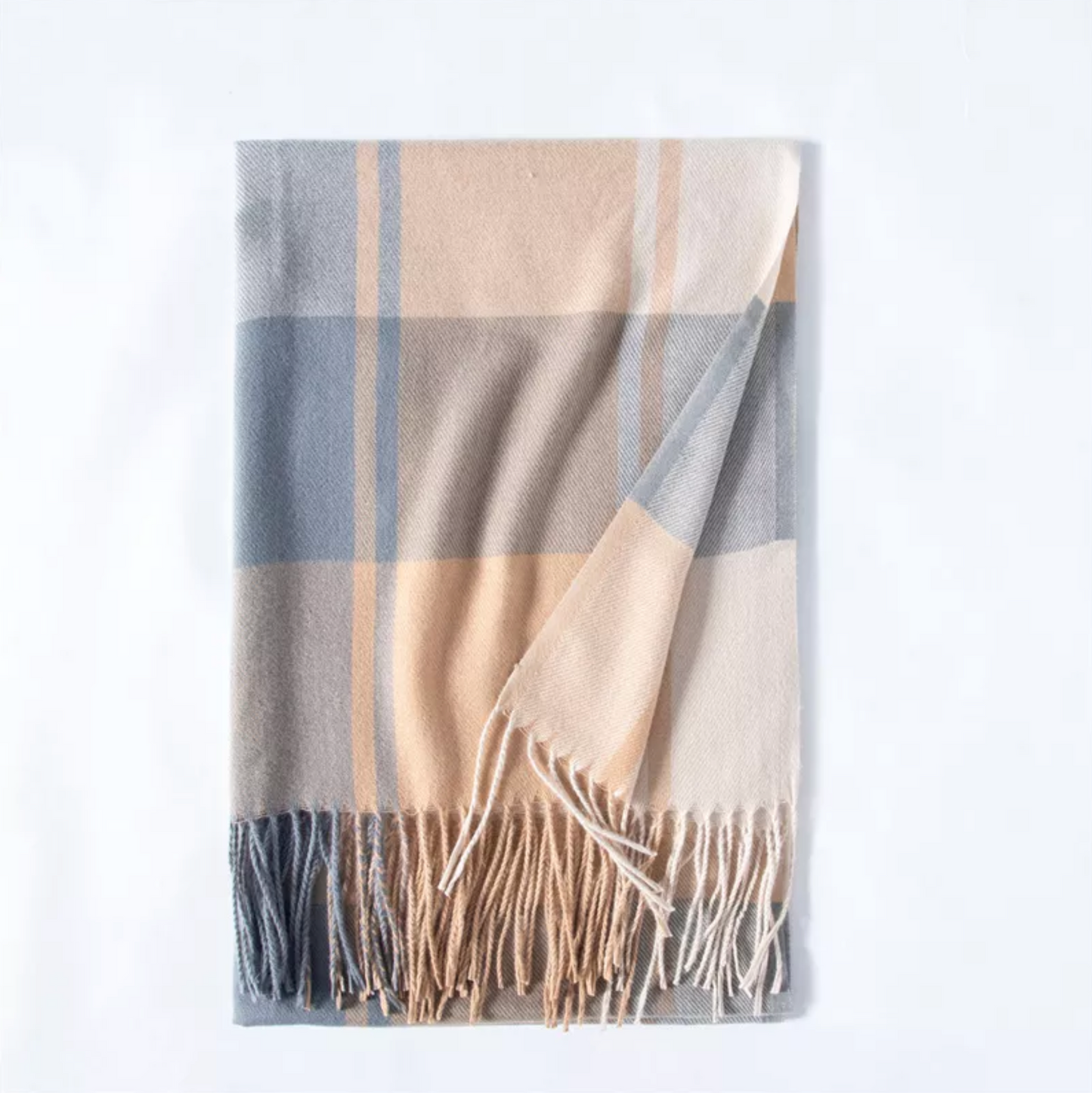 Cozy Plaid Fringe Trimmed Scarf