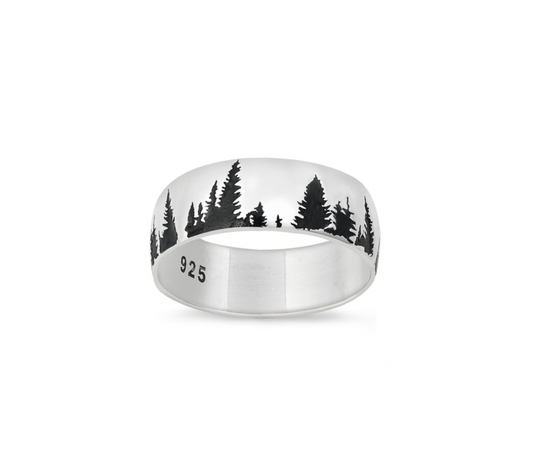 Sterling Silver Silhouette Tree Band Ring