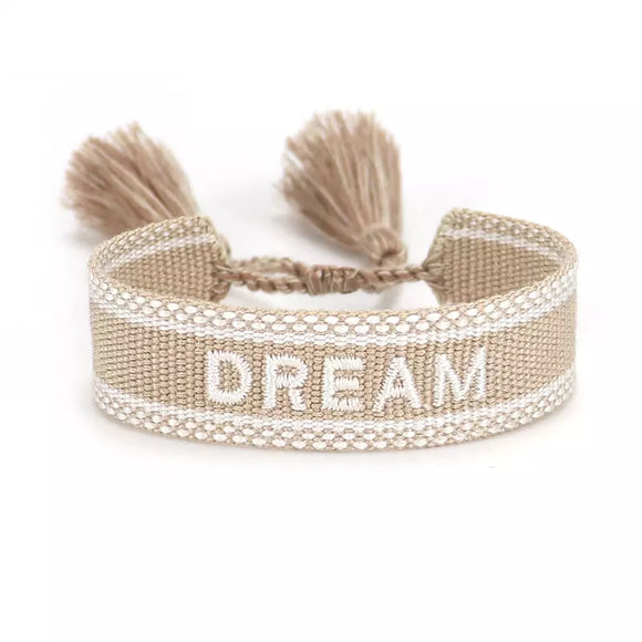 Tan Woven 'dream' Adjustable Bracelet