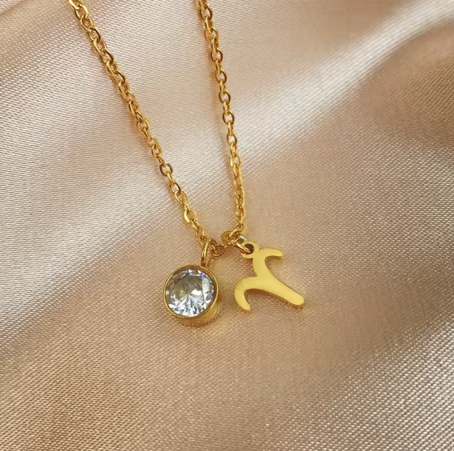Birthstone & Zodiac Charm Pendant Necklace