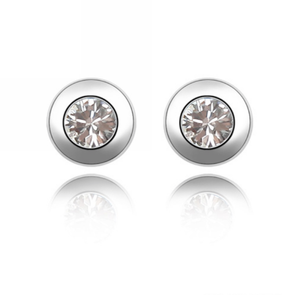 Dainty Circular Crystal Stud Earrings