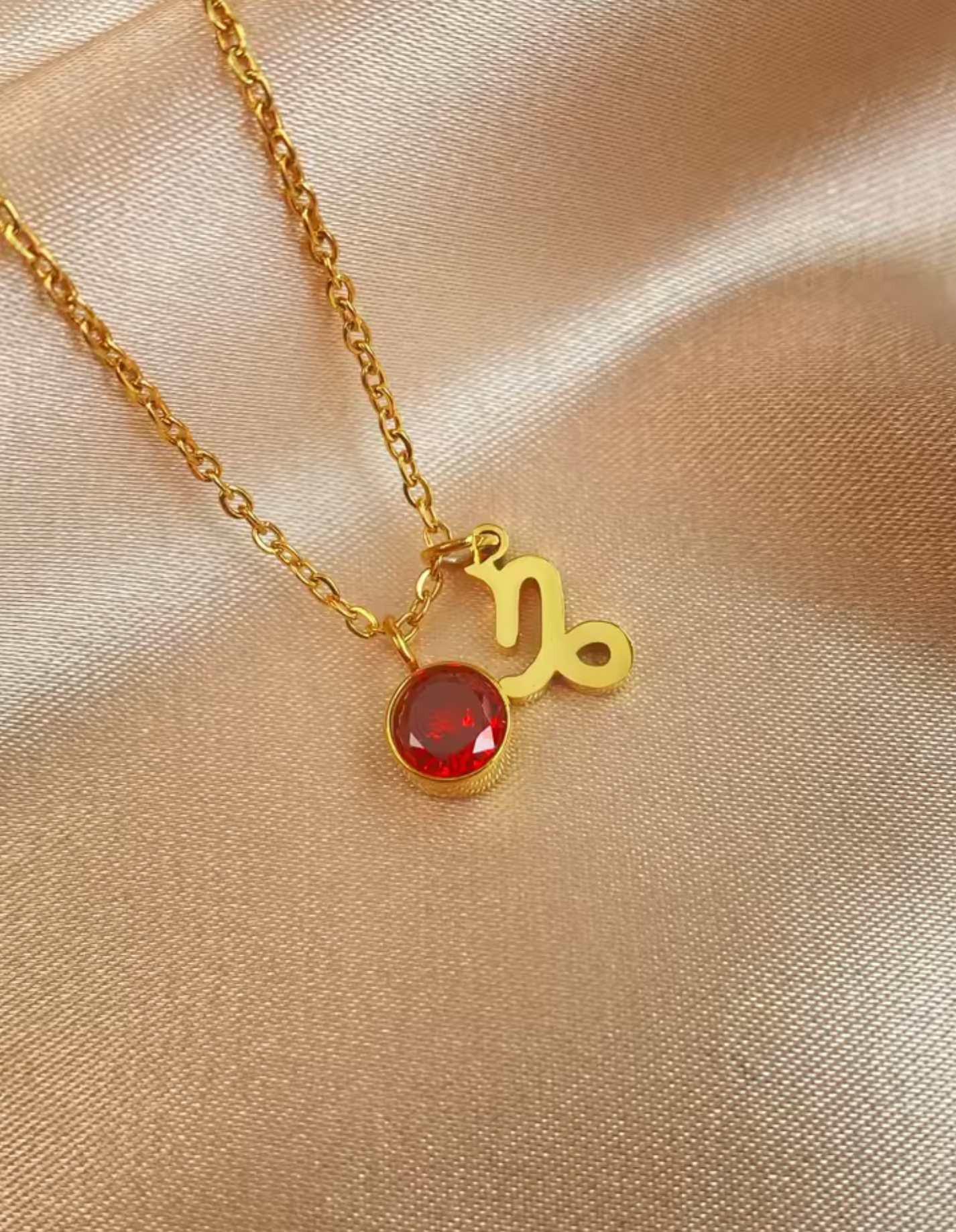 Birthstone & Zodiac Charm Pendant Necklace
