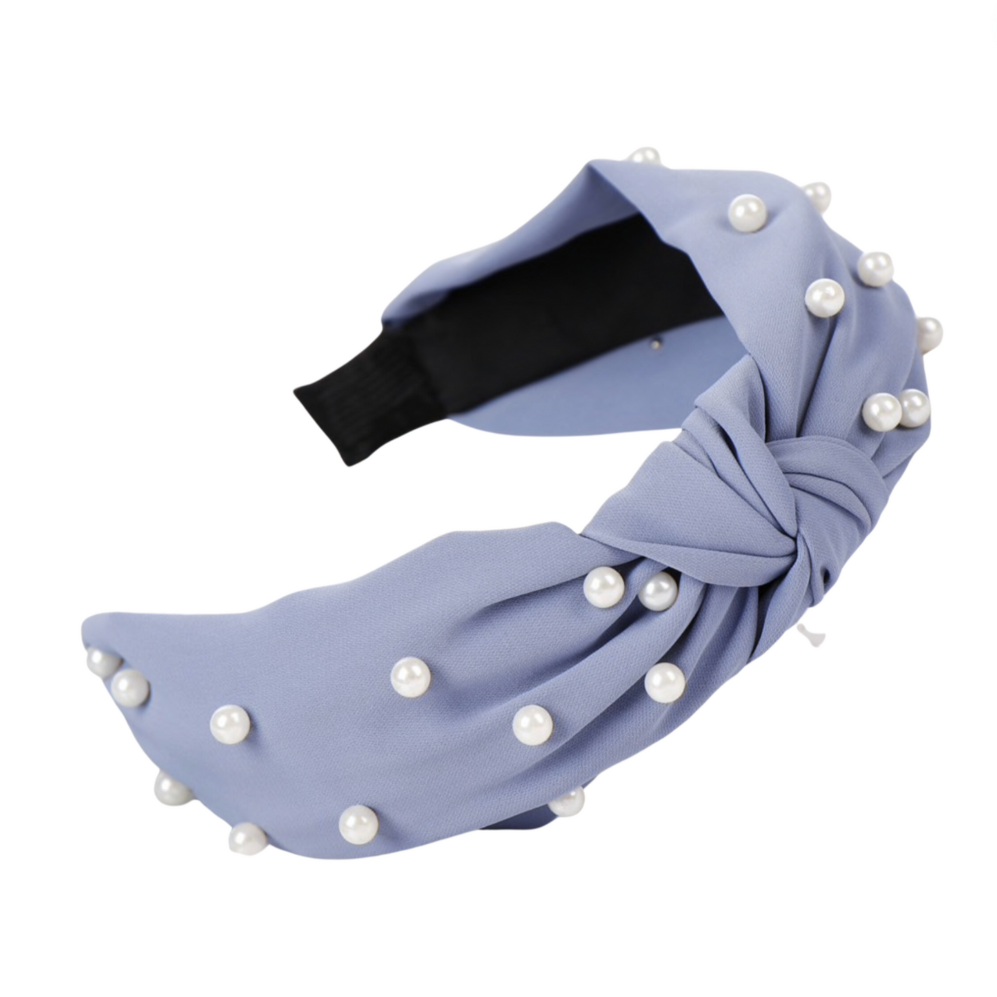 Blue Faux Pearl Knotted Headband