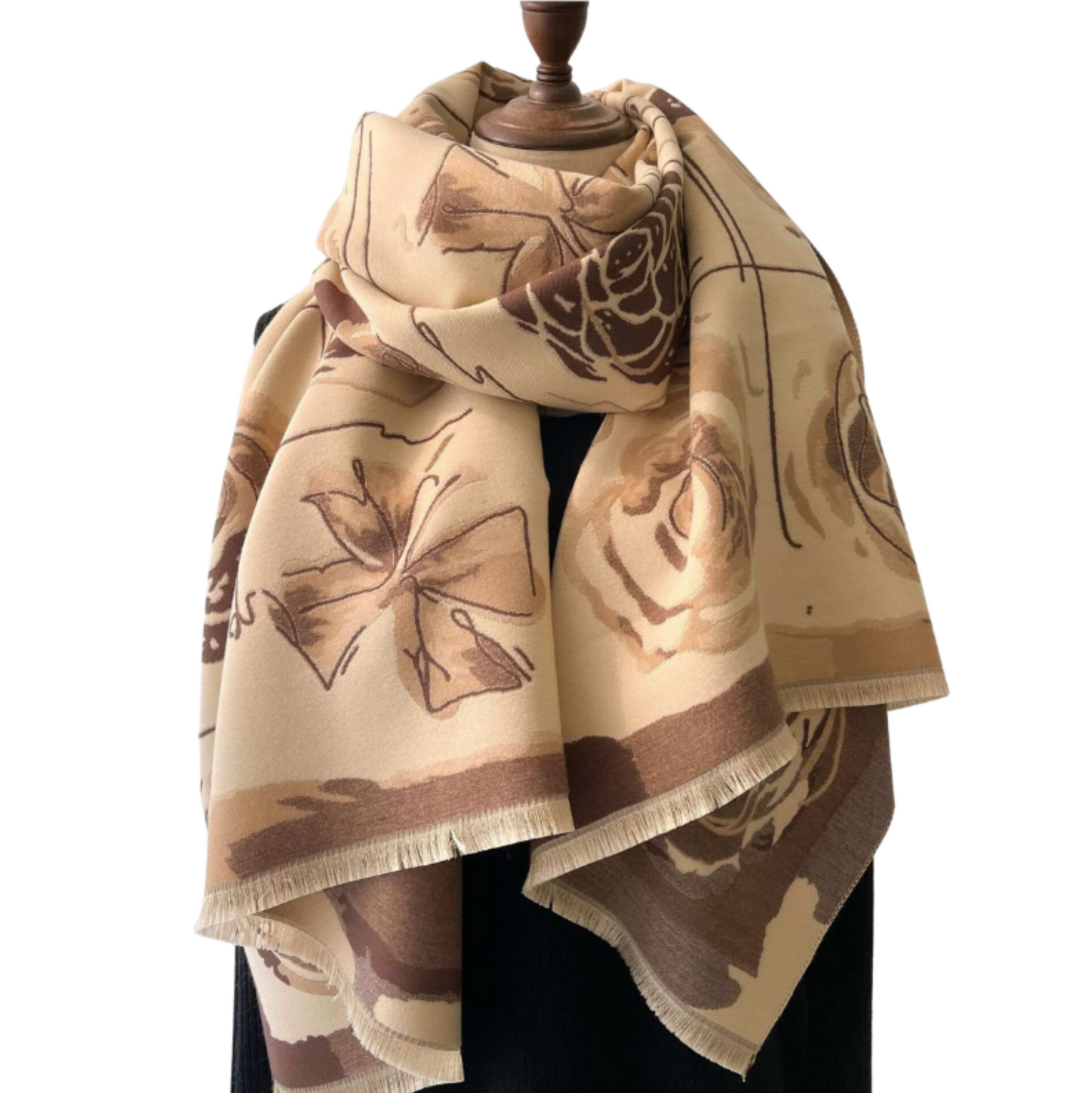 Luxurious Hibiscus Flower Scarf