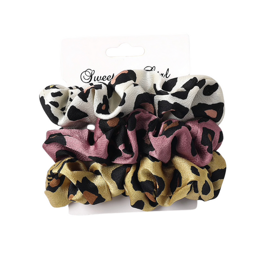 Multi Colored Cheetah Set Of 3 Scrunchies