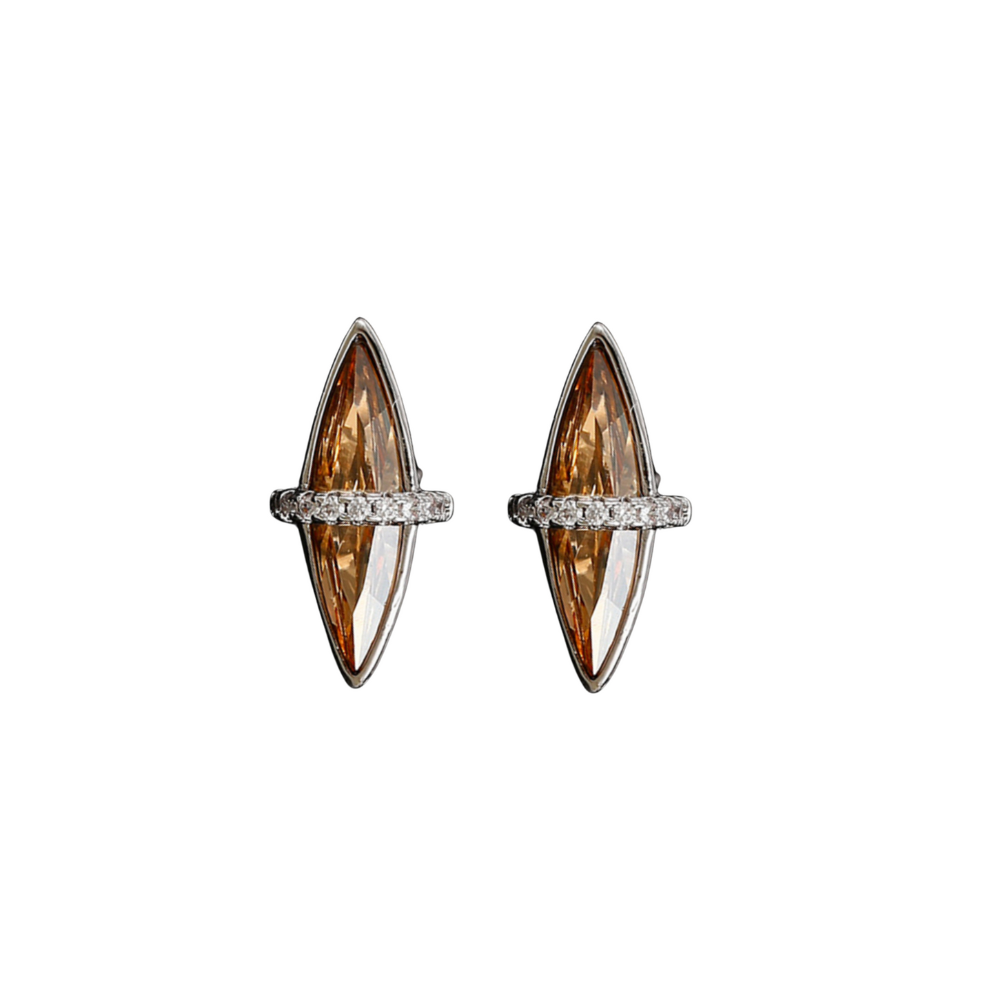 Crystal Marquis & Pave Stud Earrings