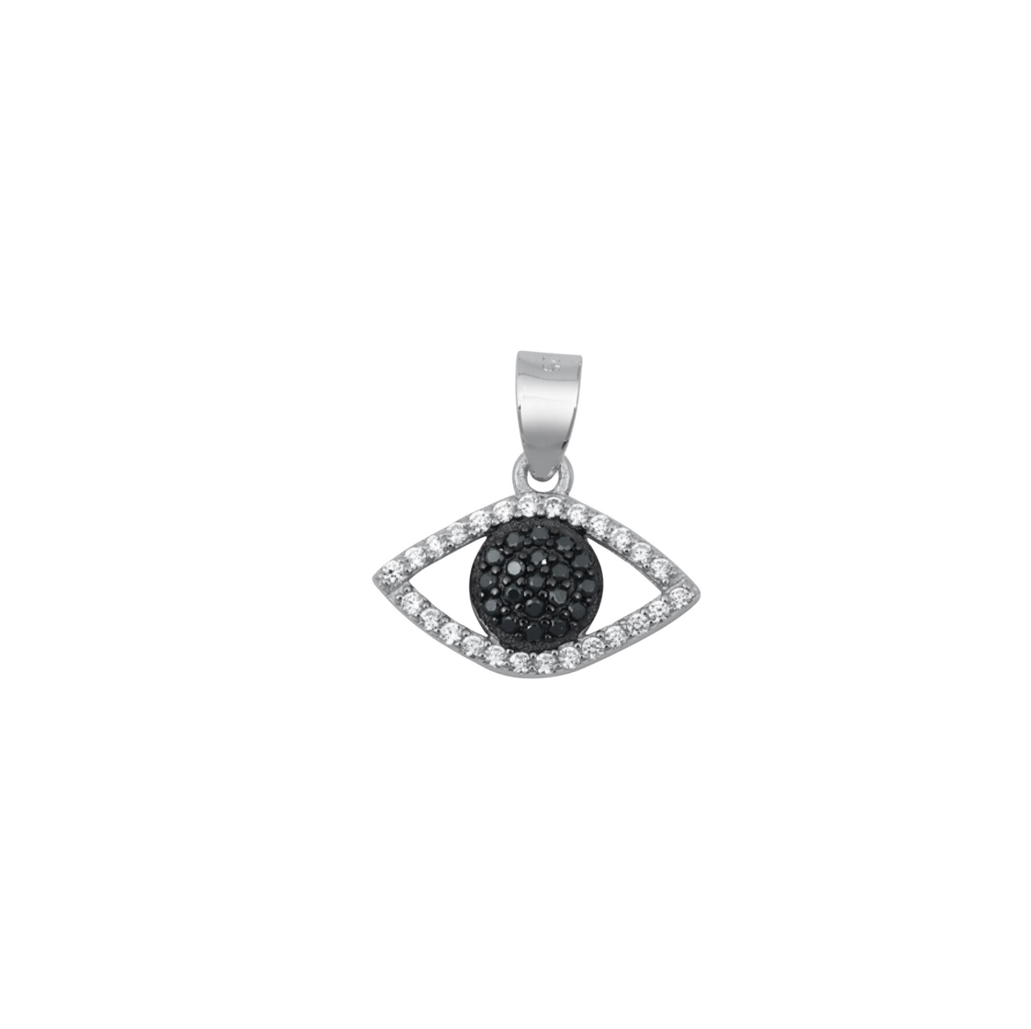 Sterling Silver Cubic Zirconia Eye Pendant Necklace On Holiday Card