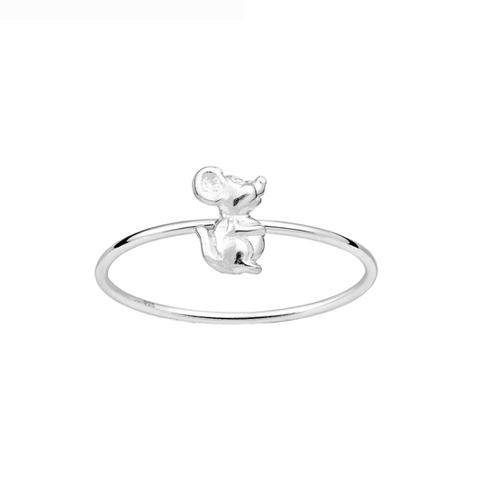 Sterling Silver Cute Mouse Ring