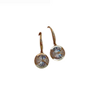 Gold-tone circular drop earrings with crisscross cubic zirconia detailing