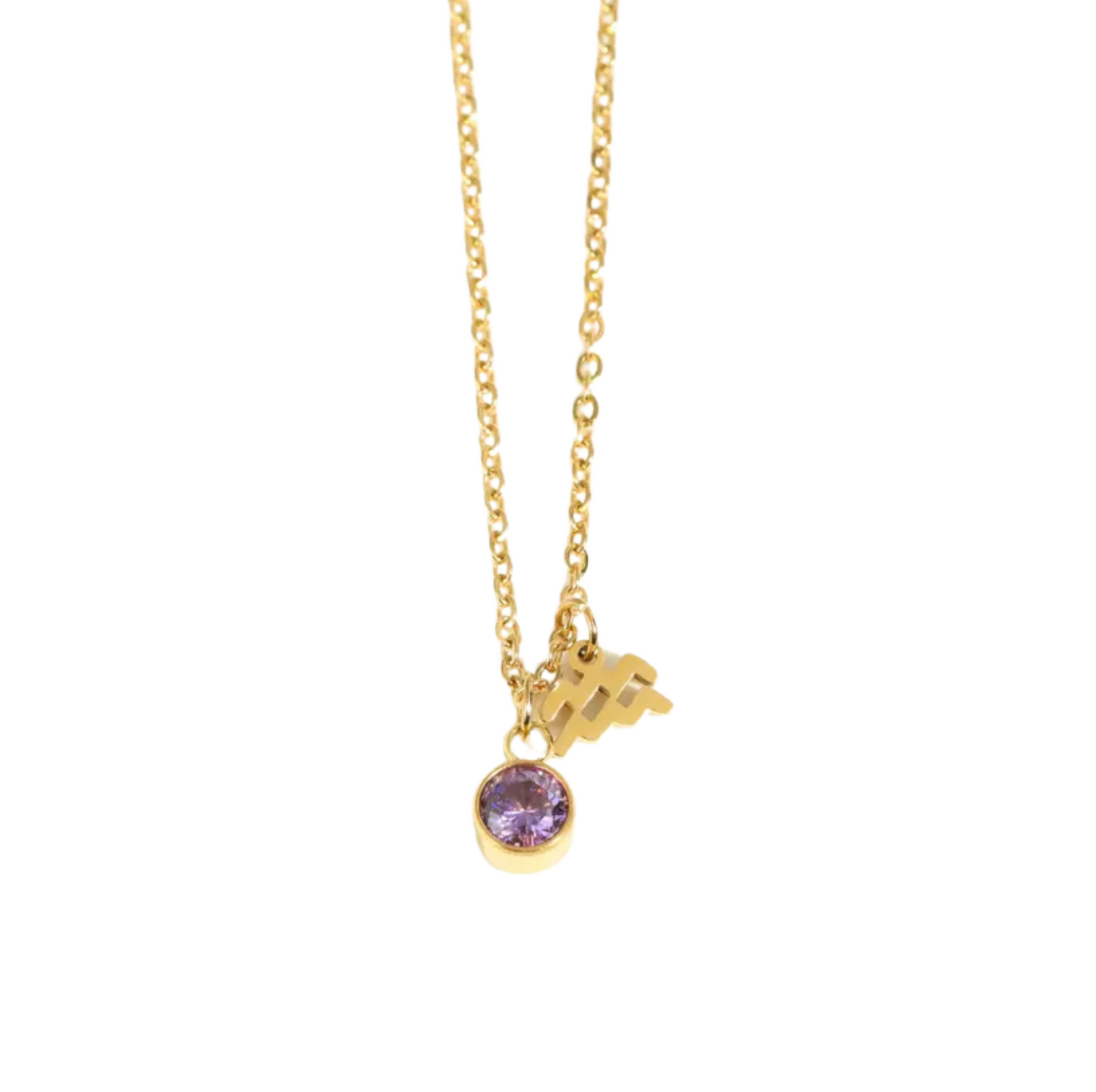 Birthstone & Zodiac Charm Pendant Necklace