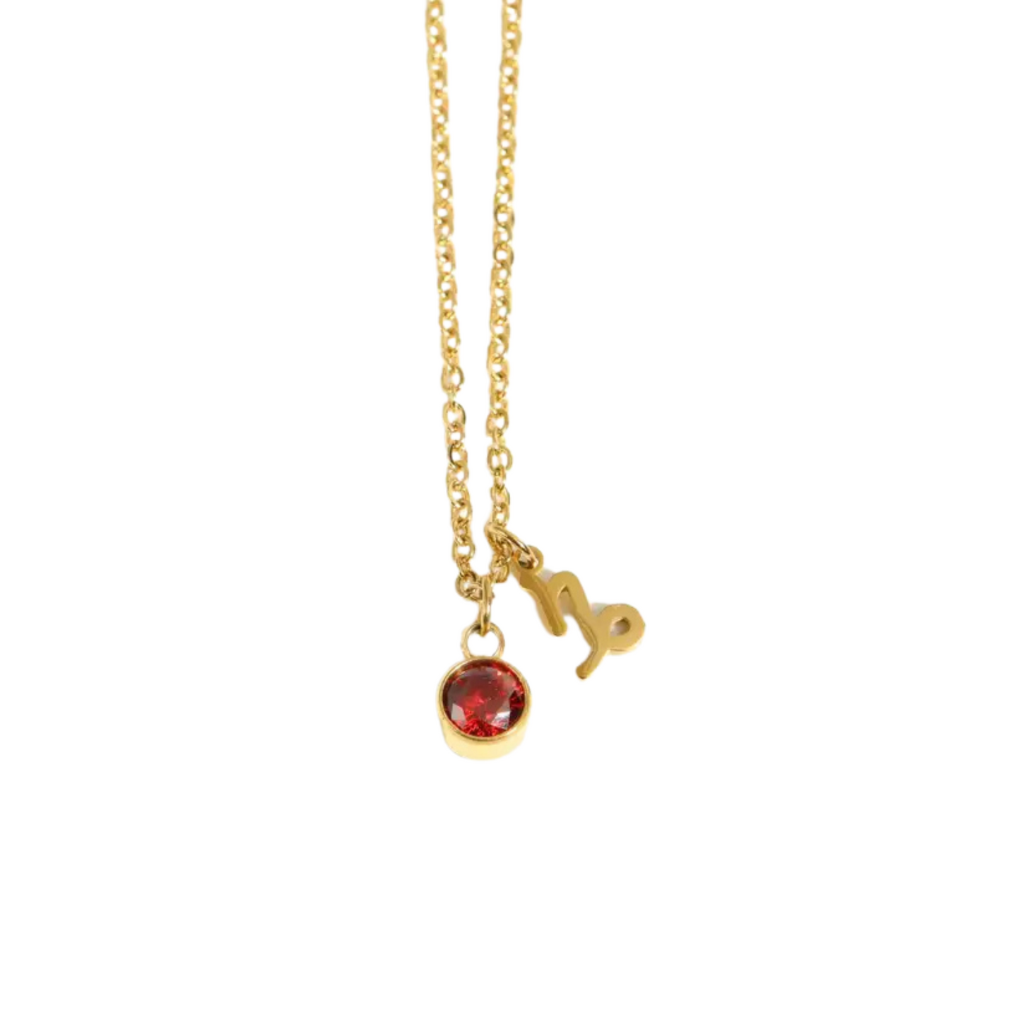 Birthstone & Zodiac Charm Pendant Necklace