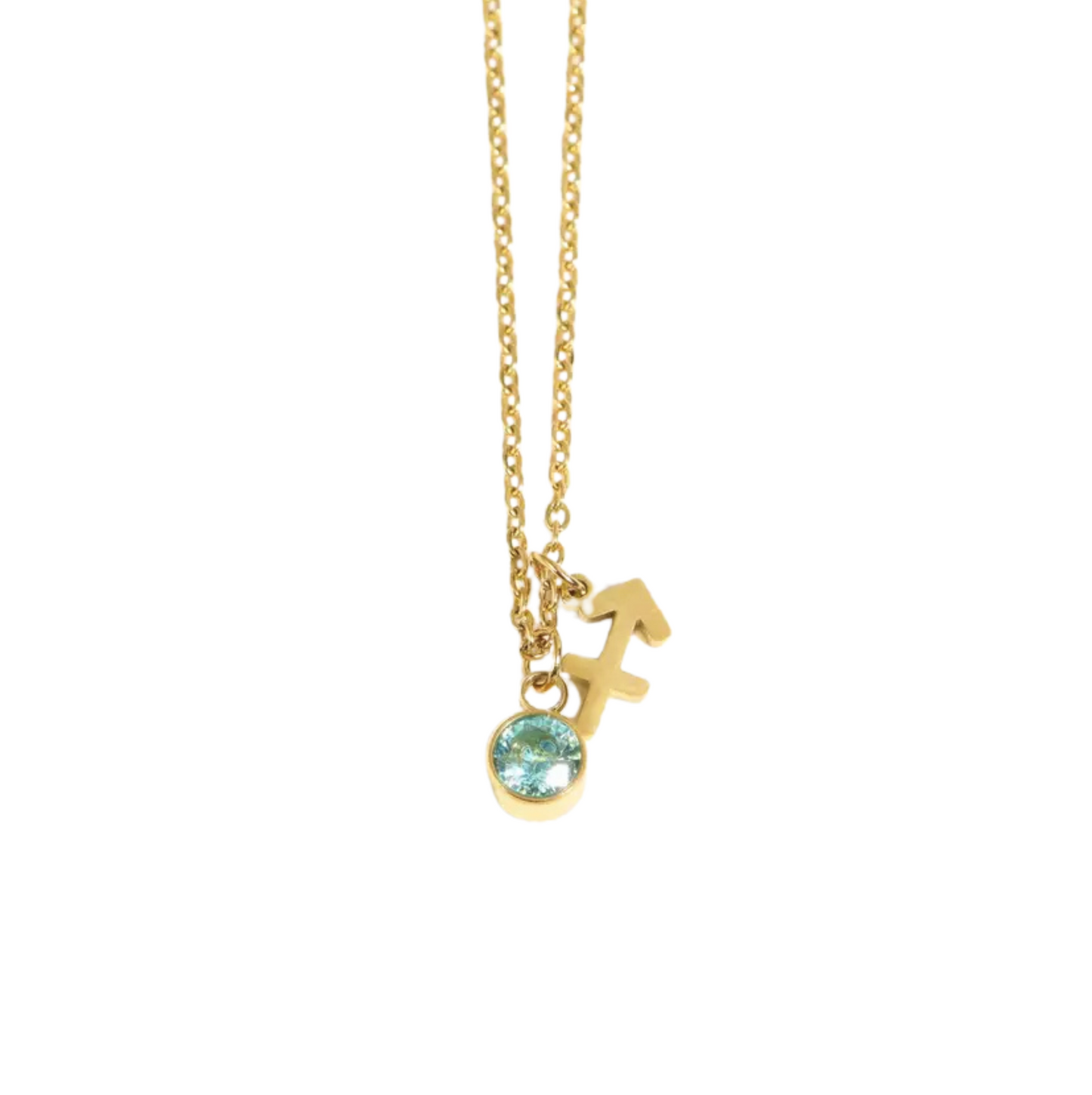 Birthstone & Zodiac Charm Pendant Necklace