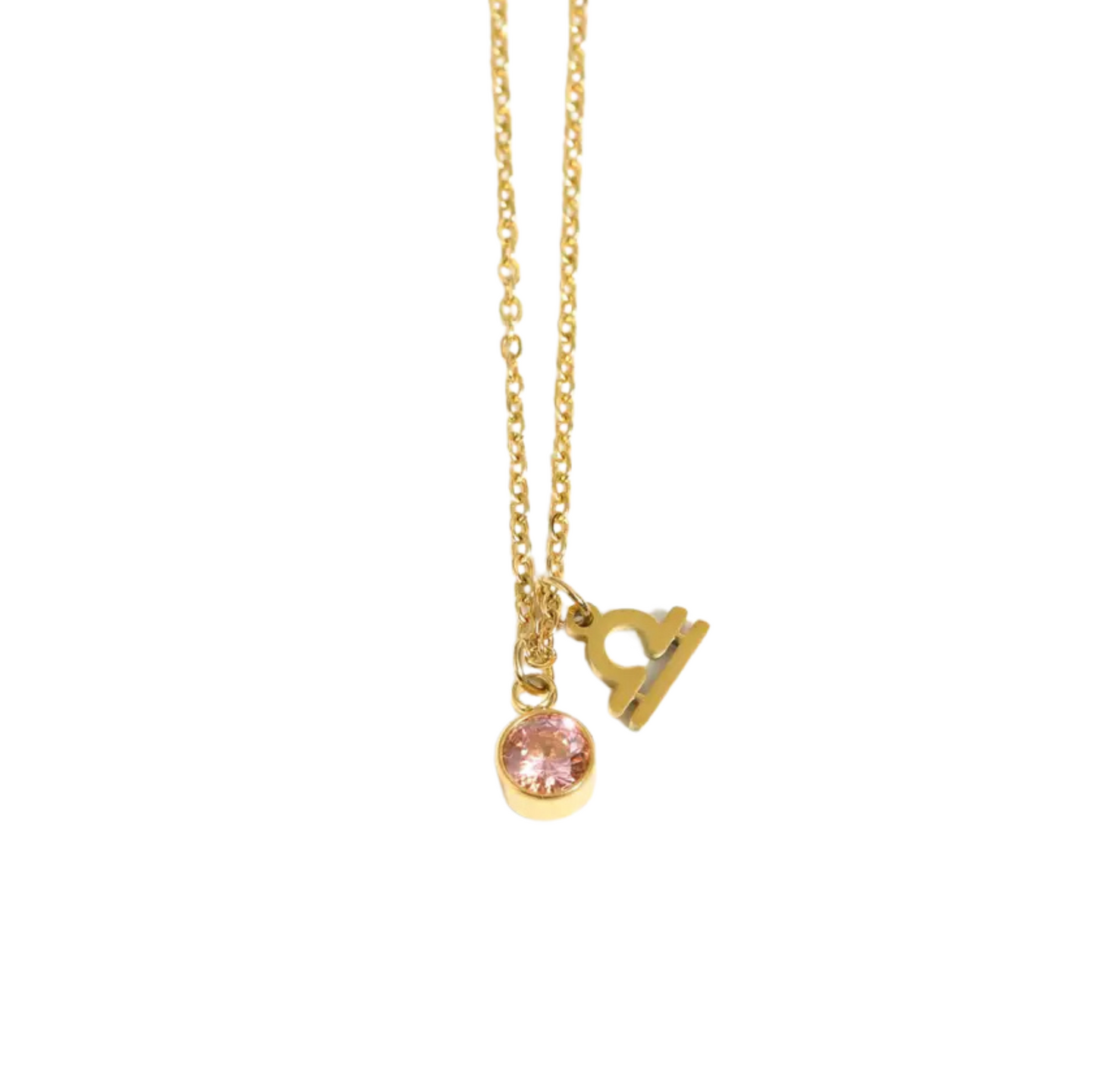 Birthstone & Zodiac Charm Pendant Necklace