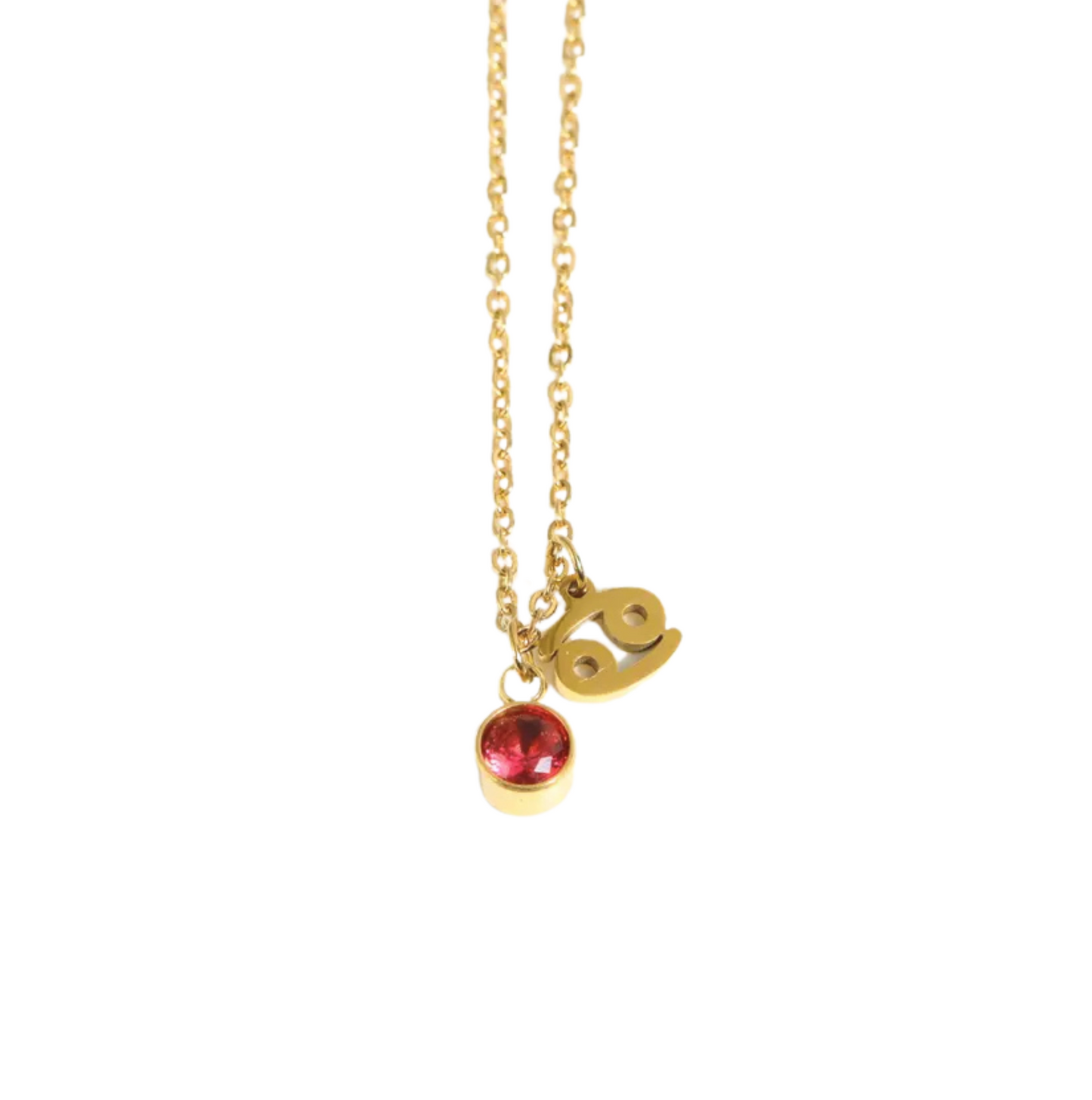 Birthstone & Zodiac Charm Pendant Necklace