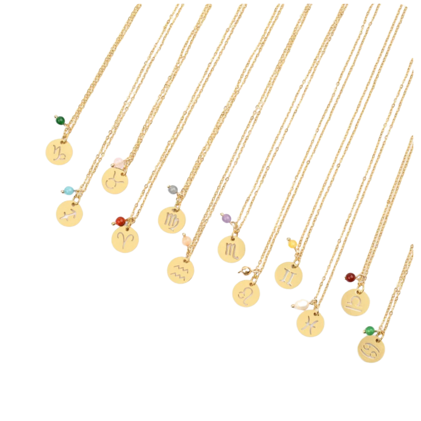 Goldtone Circular Leo Zodiac Pendant Necklace