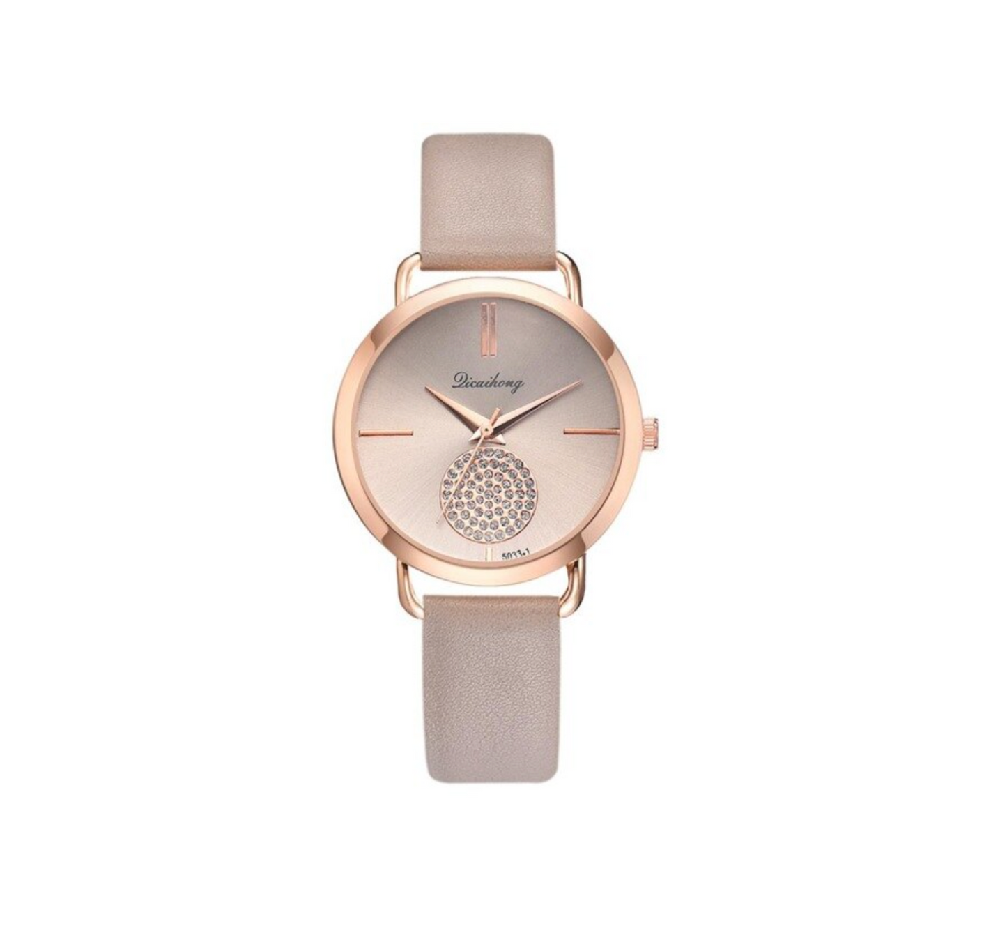 Crystal Pave Rose Goldtone Bracelet Watch