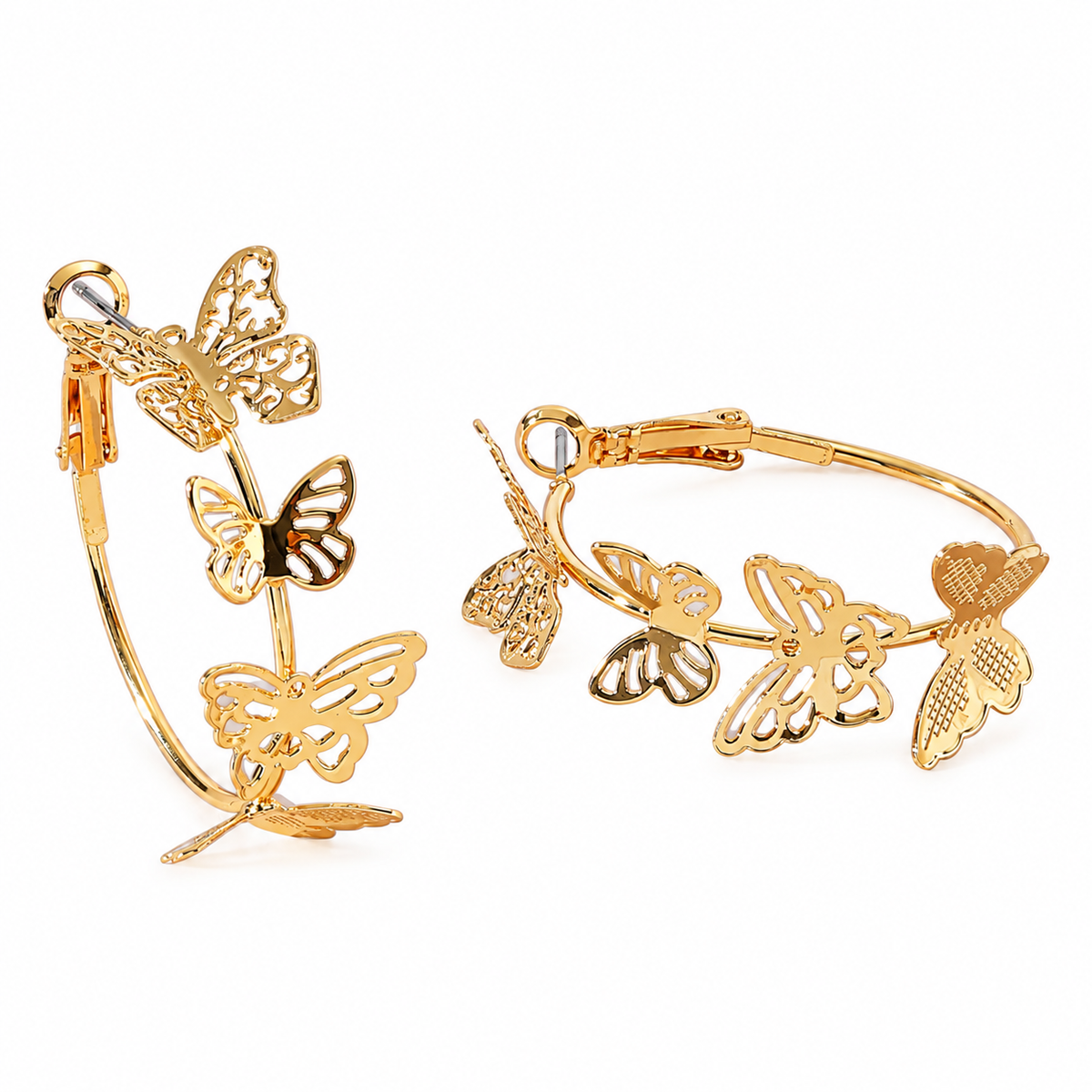 Butterfly Hoop Earrings on a white background