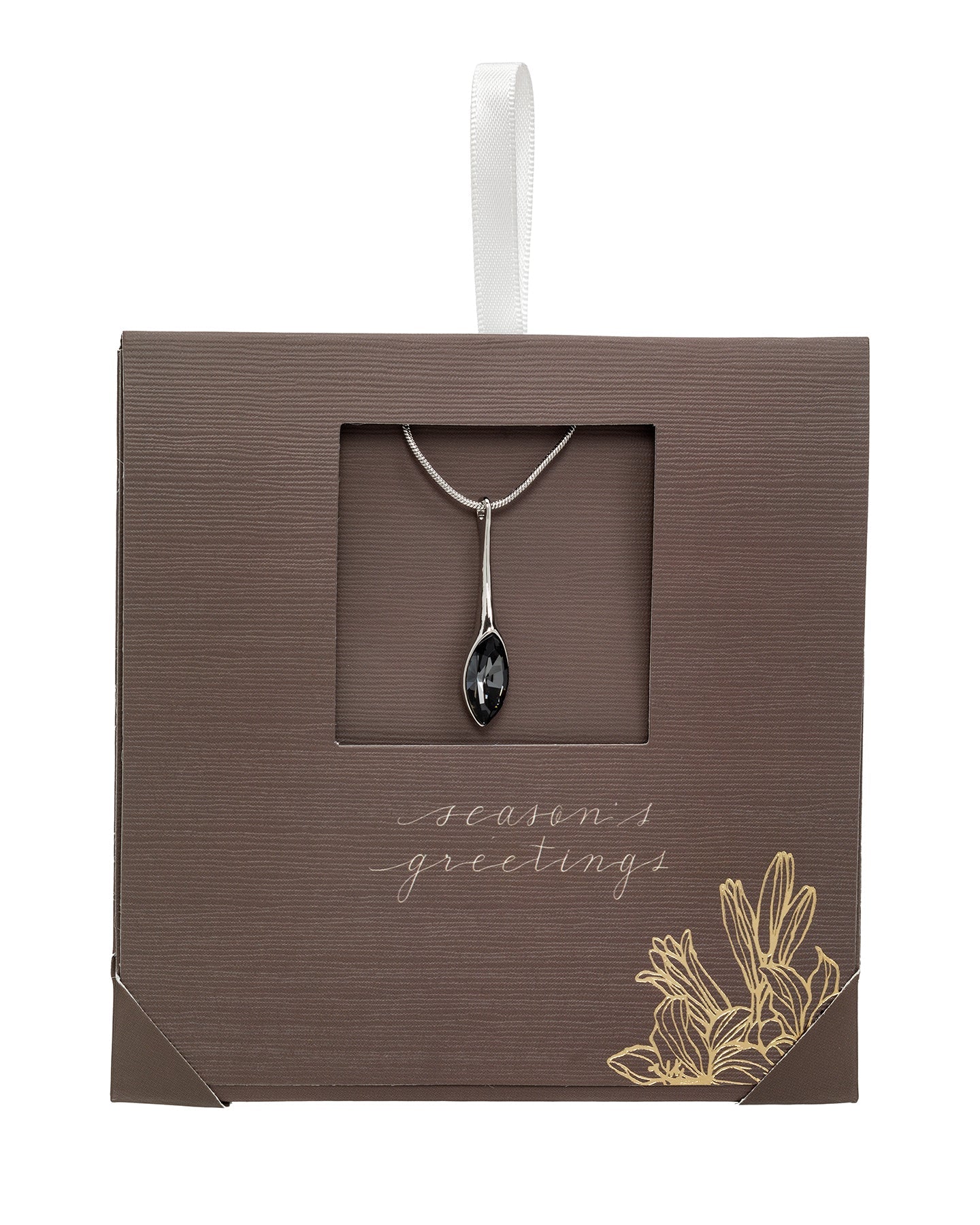 Silvernight Crystal Marquis Pendant Necklace - On Holiday Card