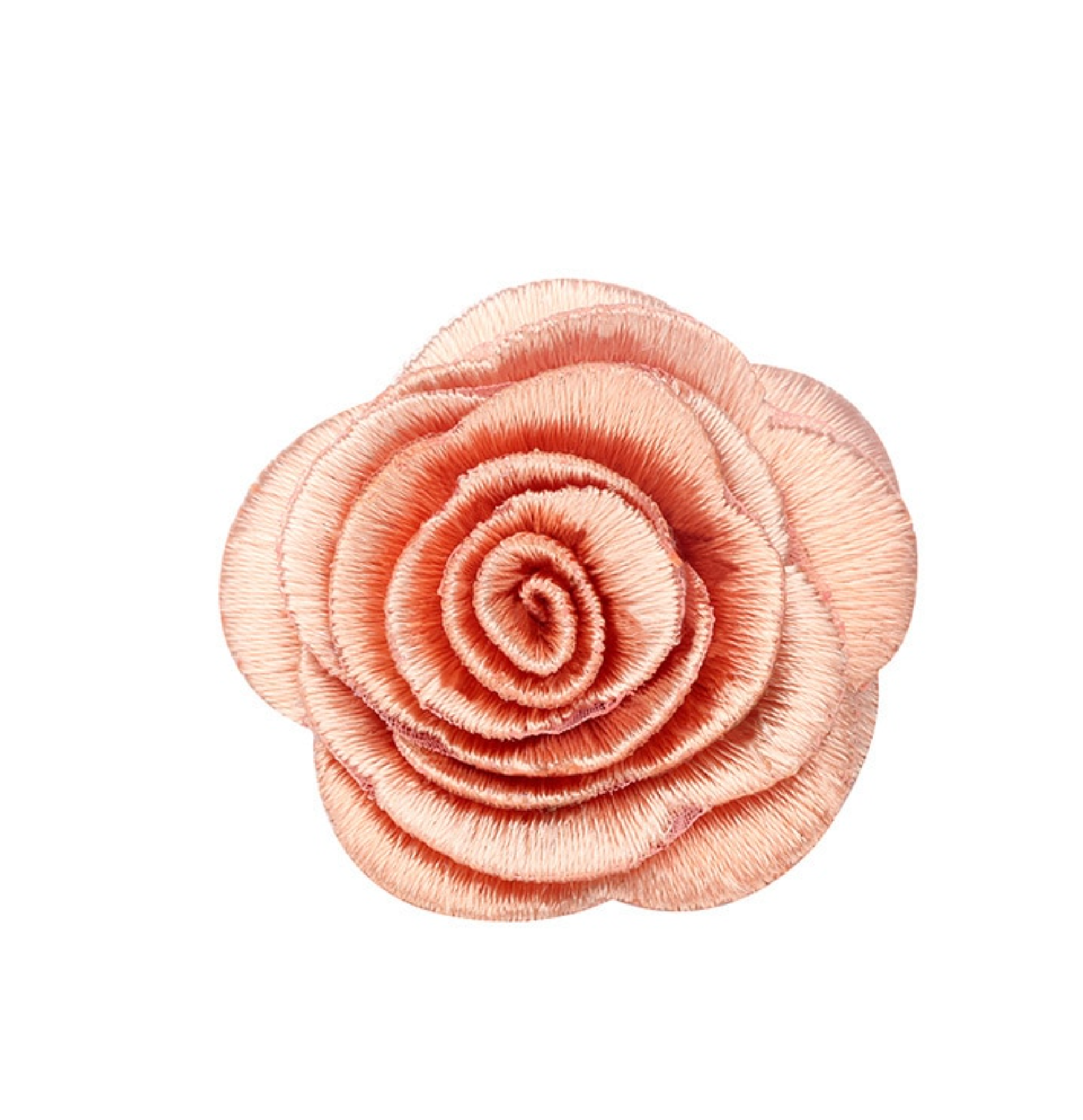 Pink Fabric Rose Flower Brooch