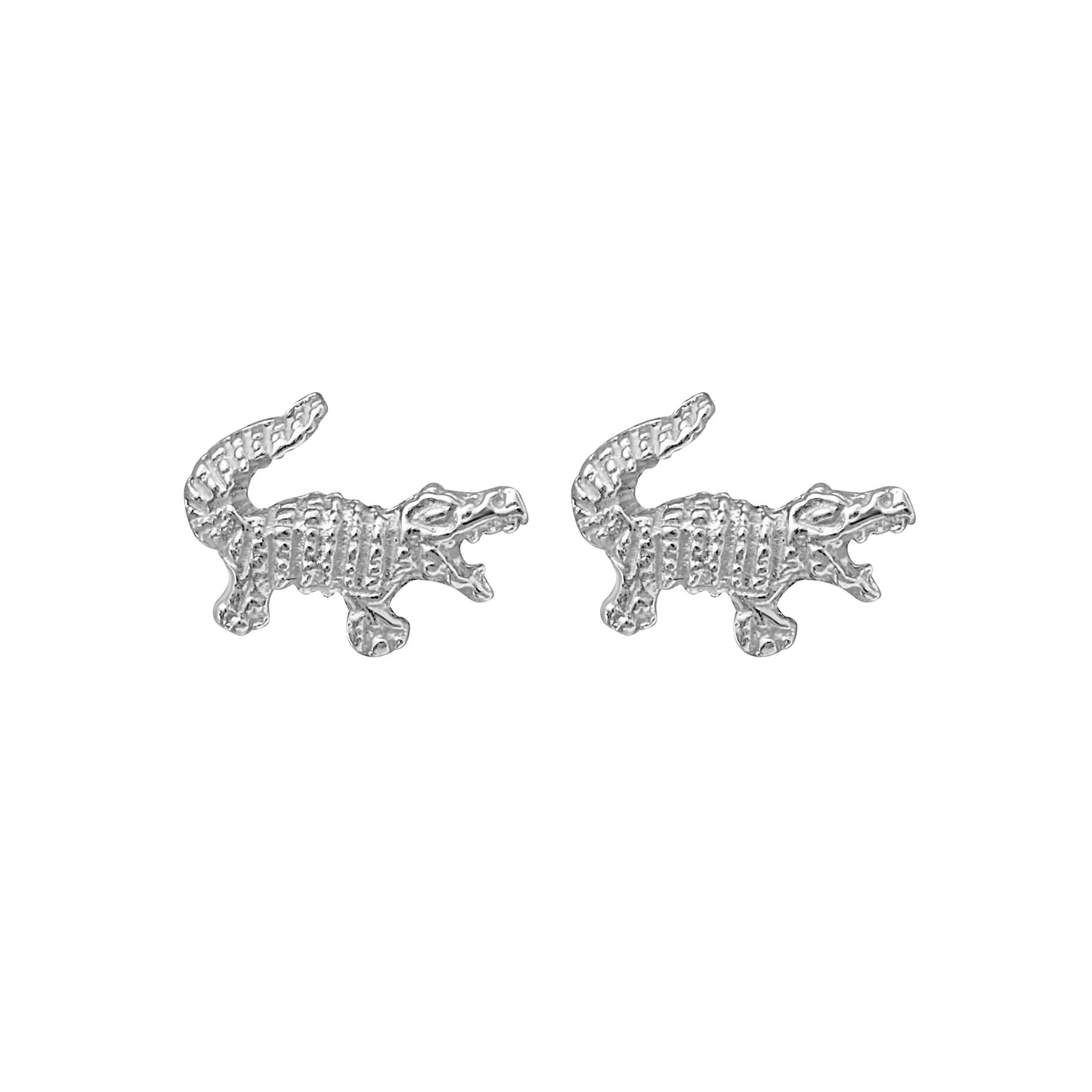 Sterling Silver Alligator Stud Earrings