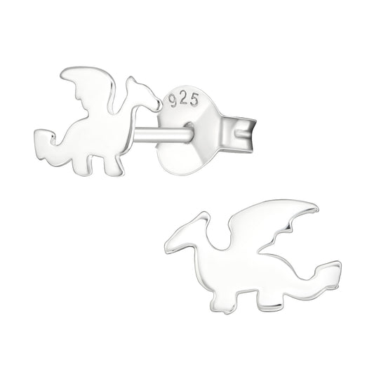 Sterling Silver Dragon Stud Earrings