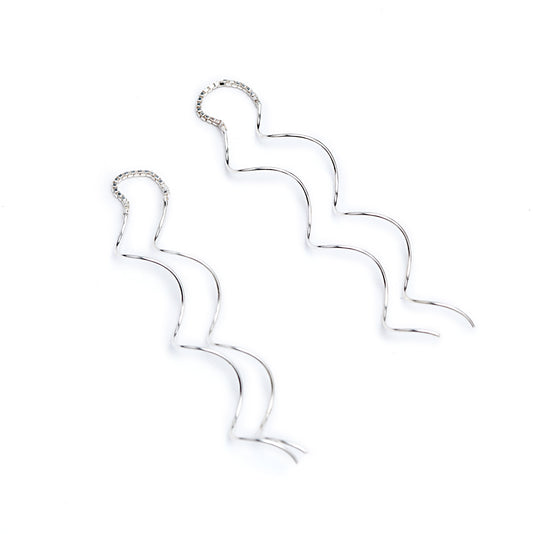 Sterling Silver Spiraled Dual Sided Threader Earrings