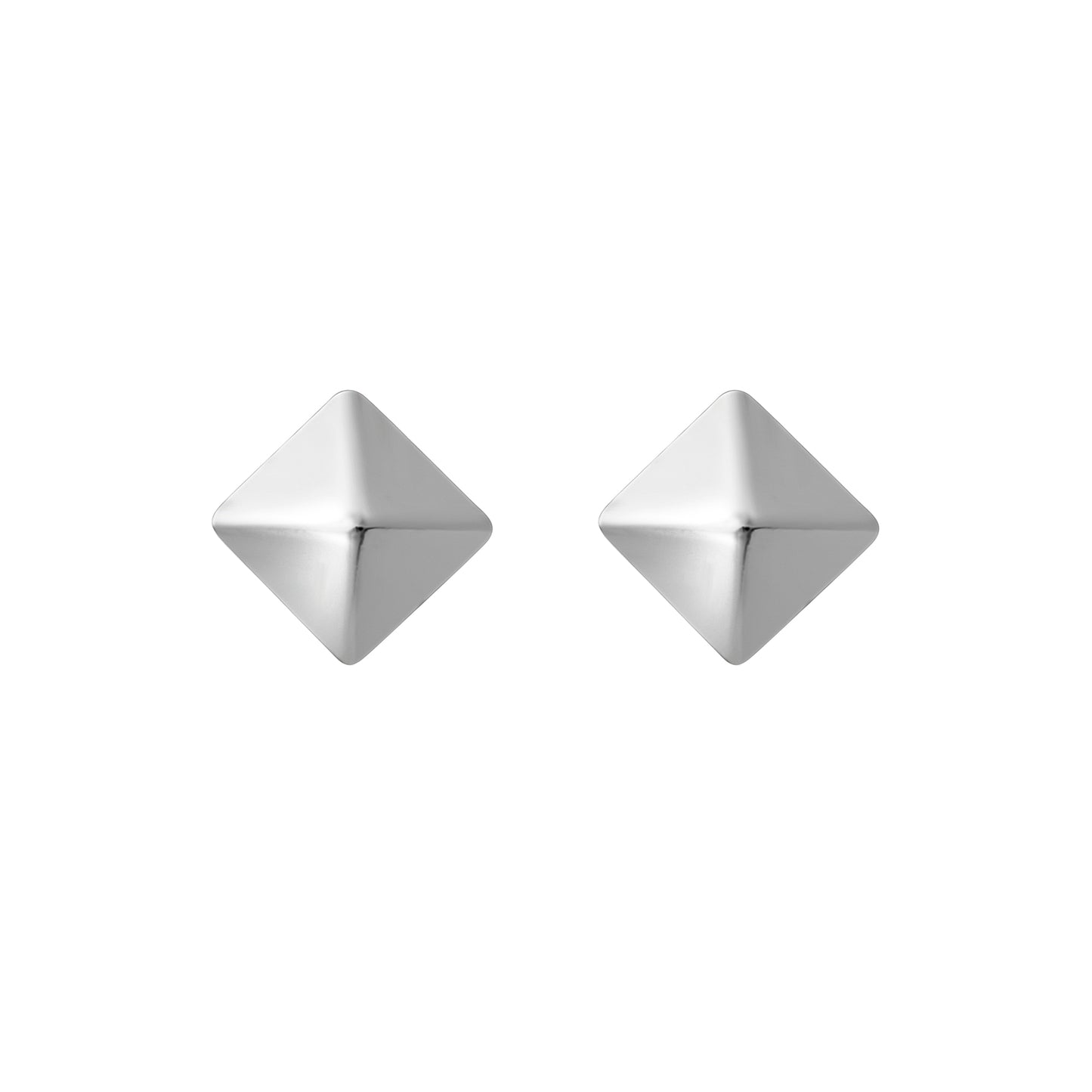 Sterling Silver Pyramid Stud Earrings