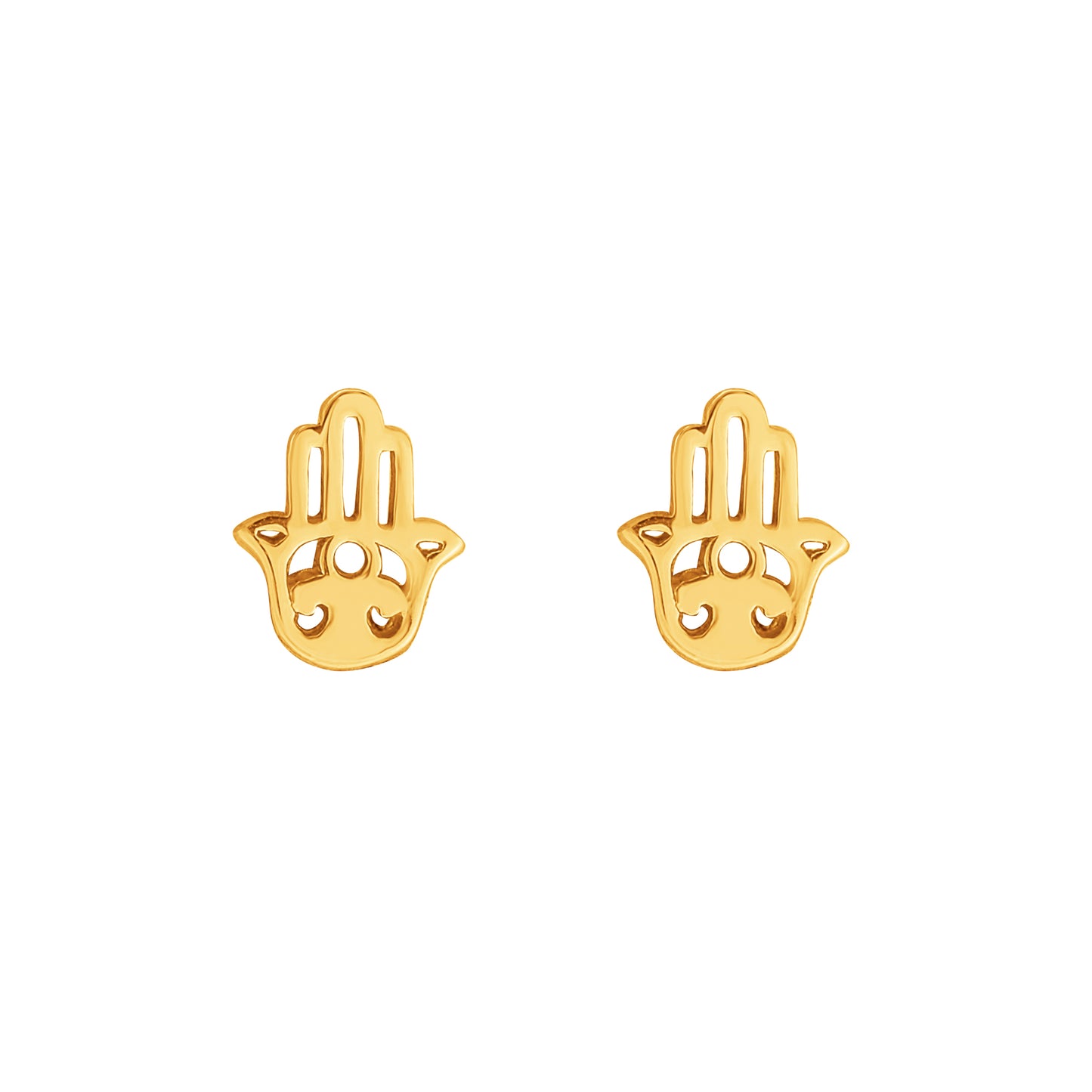 Goldtone Plated Sterling Silver Hamsa Stud Earrings