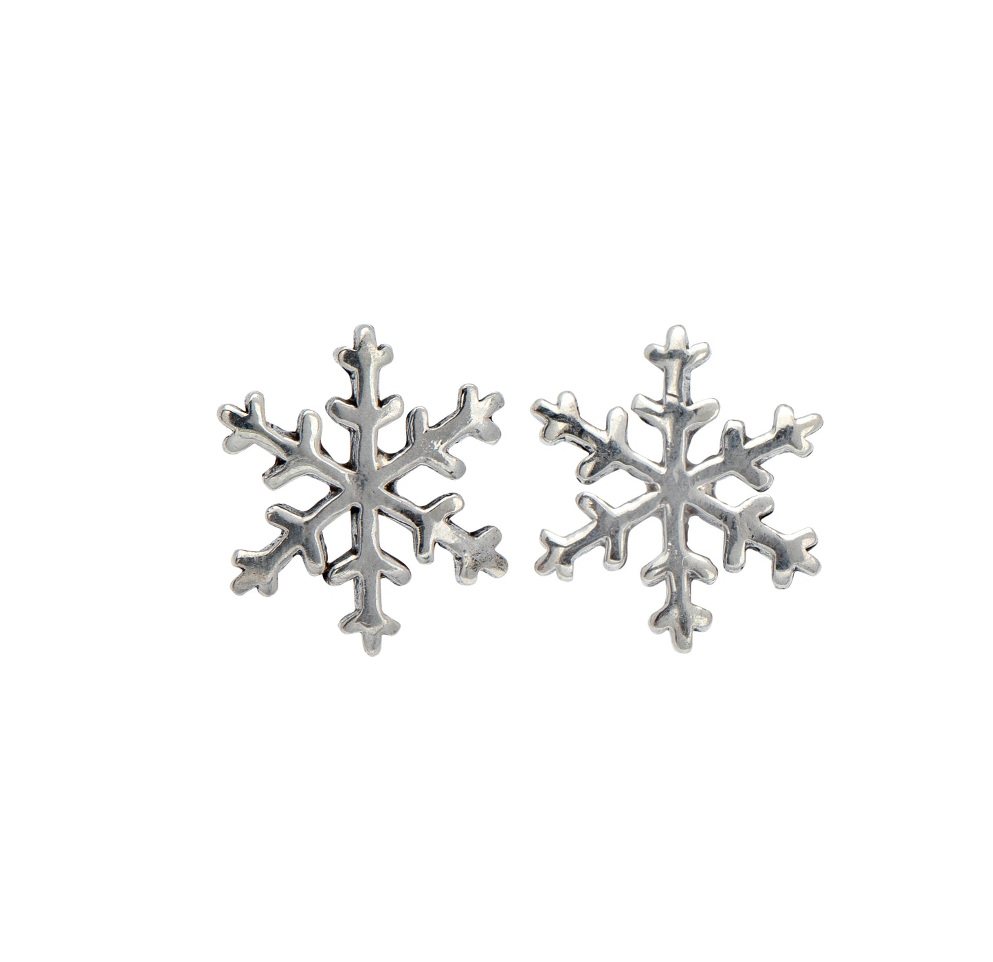 Sterling Silver Classic Snowflake Stud Earrings