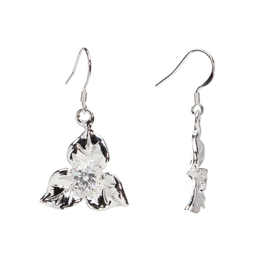 Sterling Silver Floral Drop Earrings