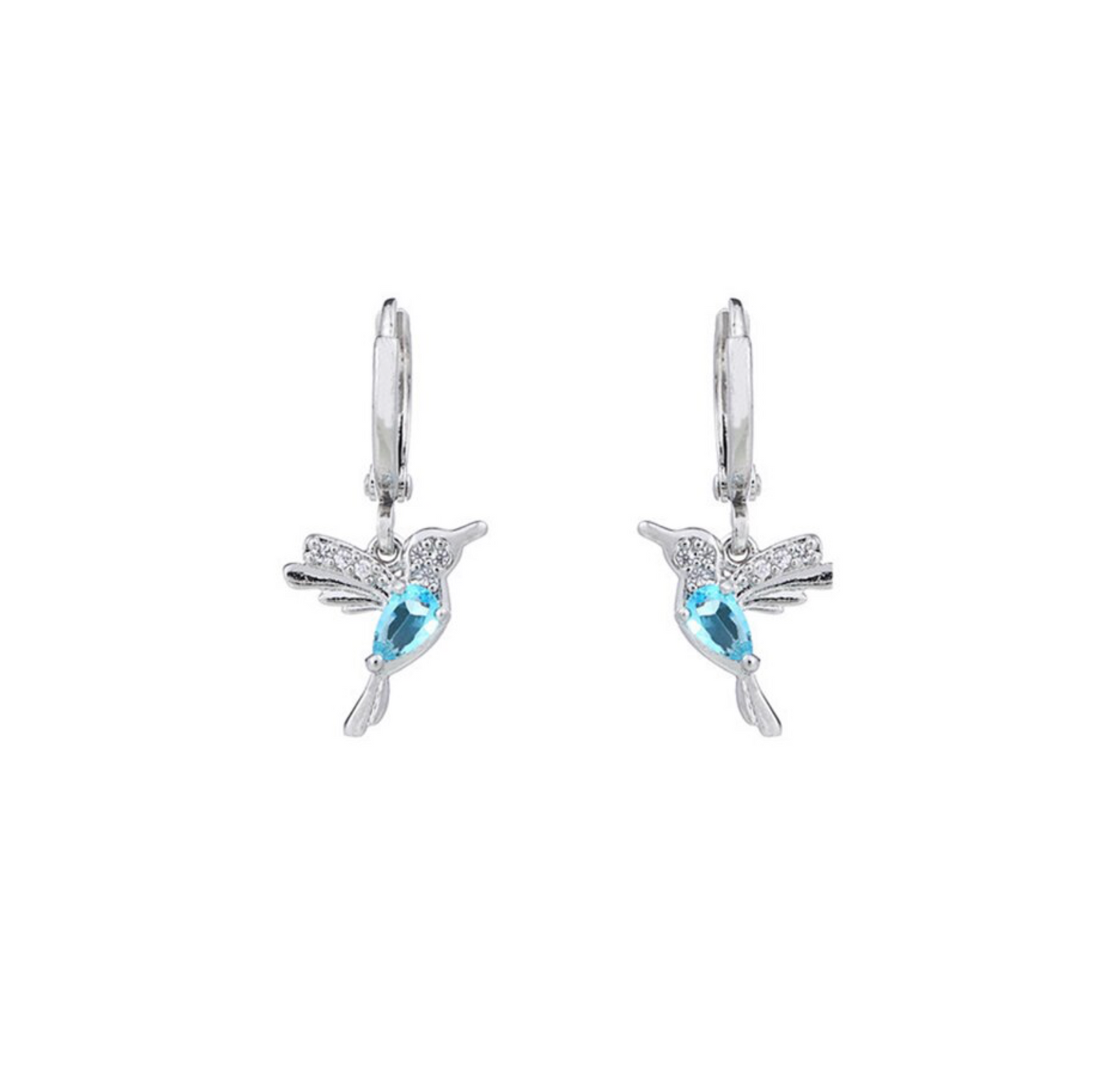 Crystal Hummingbird Huggie Earrings