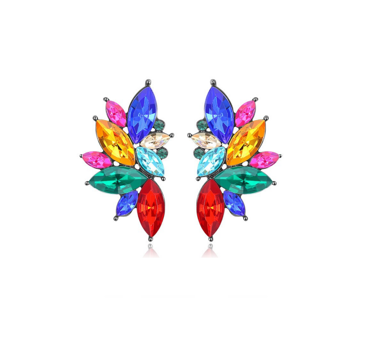 Multi Coloured Crystal Ear Jackets