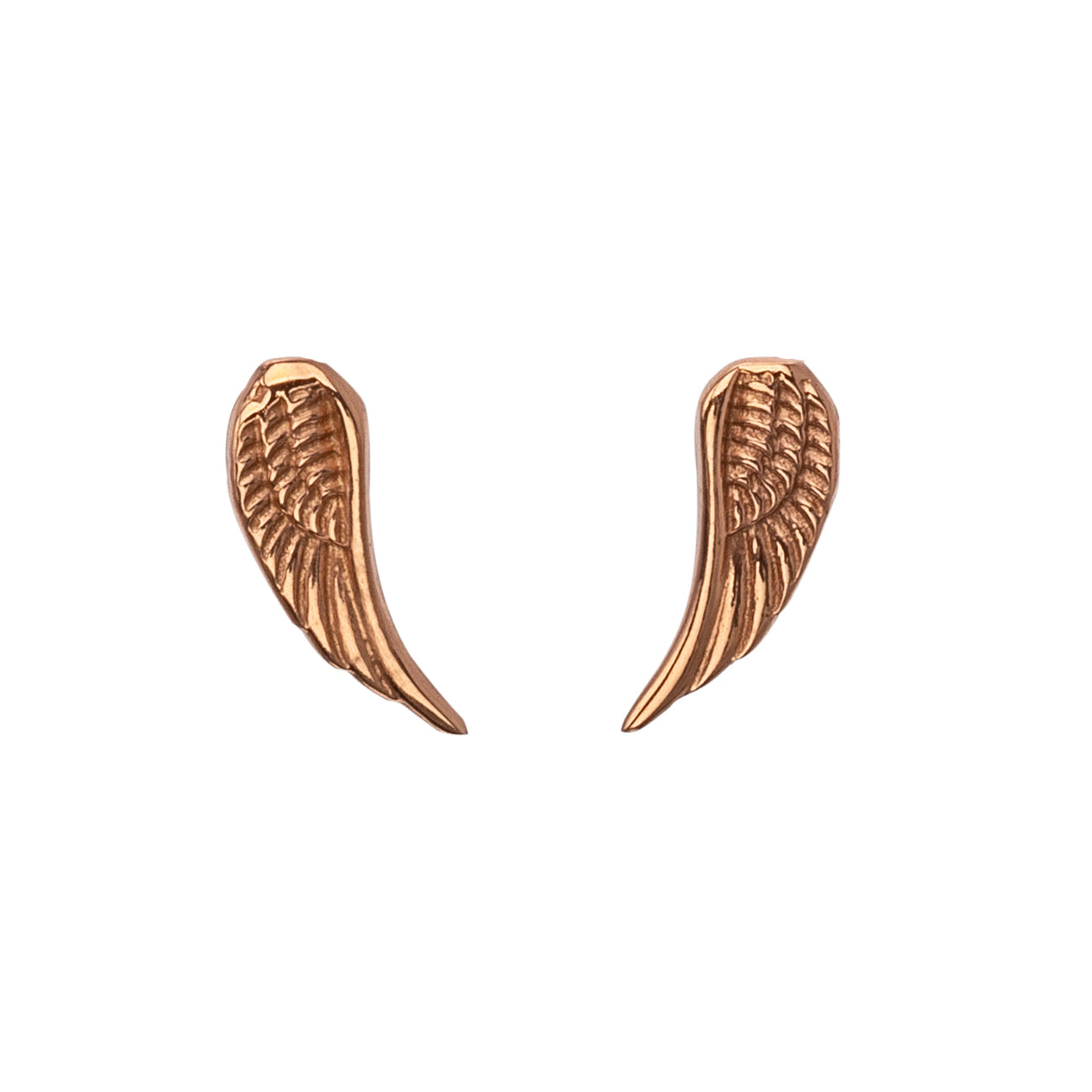 Rose Goldtone Sterling Silver Wing Stud Earrings