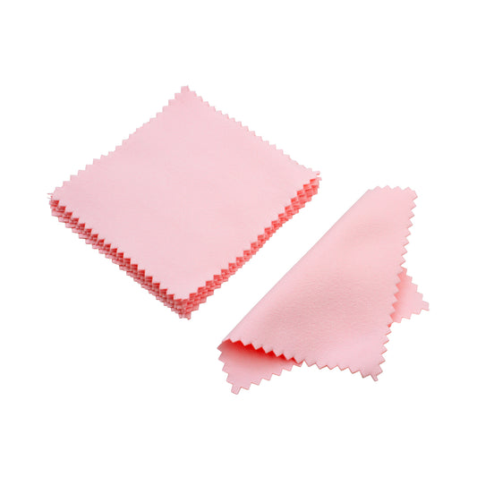 Pink Treated-suede Jewelry Polishing Cloth - Set Of 10
