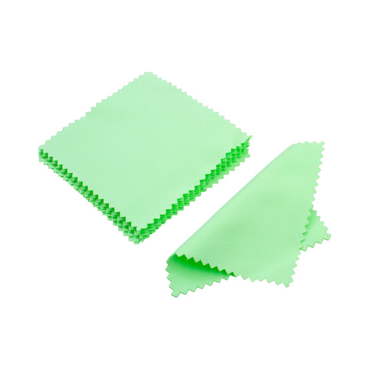 Green Treated-suede Jewelry Polishing Cloth - Set Of 10