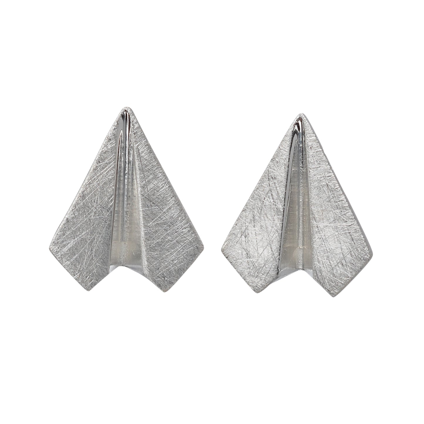 Sterling Silver Textured Airplane Stud Earrings