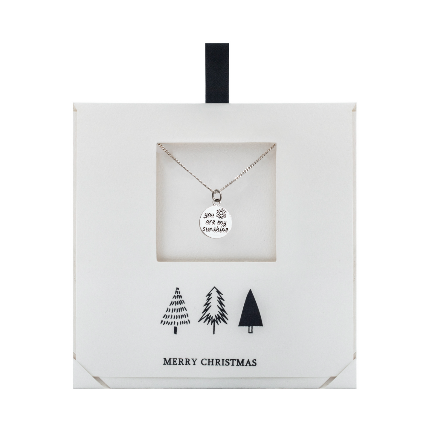 Sterling Silver You Are My Sunshine Pendant Necklace On Holiday Card