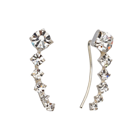 Sterling Silver Clear Cubic Zirconia Threader Earrings