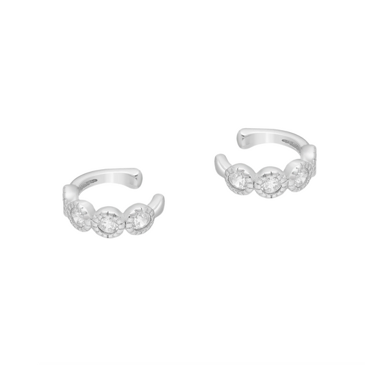 Sterling Silver Cubic Zirconia Ear Cuffs