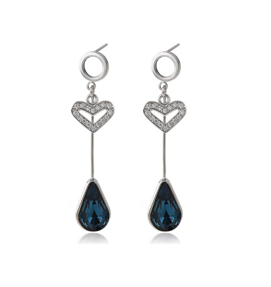 Montana Swarovski Crystal Teardrop Heart Earrings