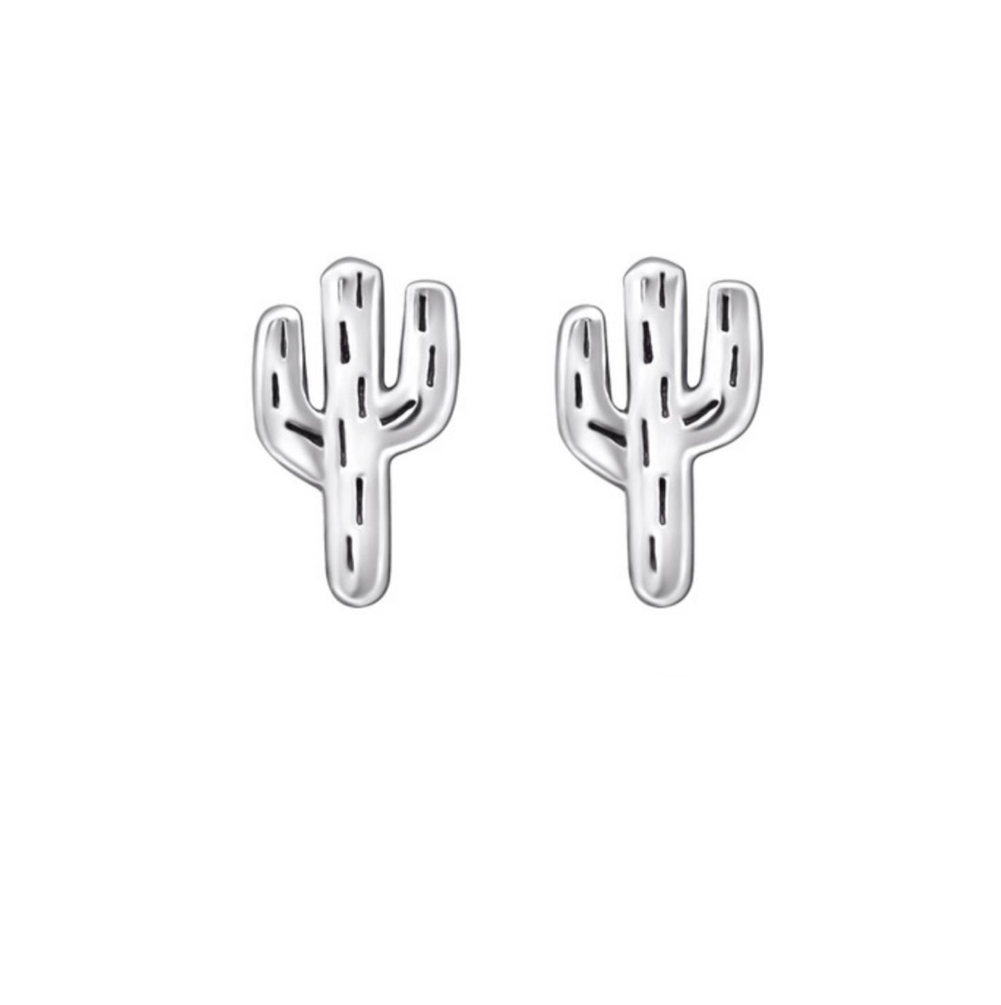 Sterling Silver Cactus Stud Earrings