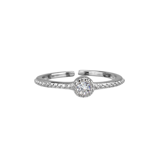 Sterling Silver Cubic Zirconia Pave Toe Ring