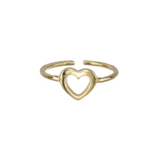 24k Gold Plated Sterling Silver Open Heart Toe Ring