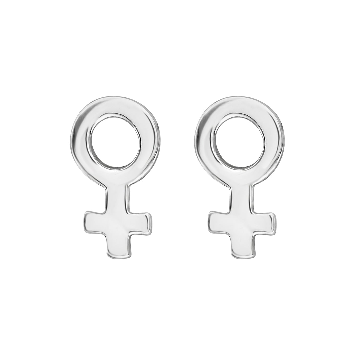 Sterling Silver Female Symbol Stud Earrings