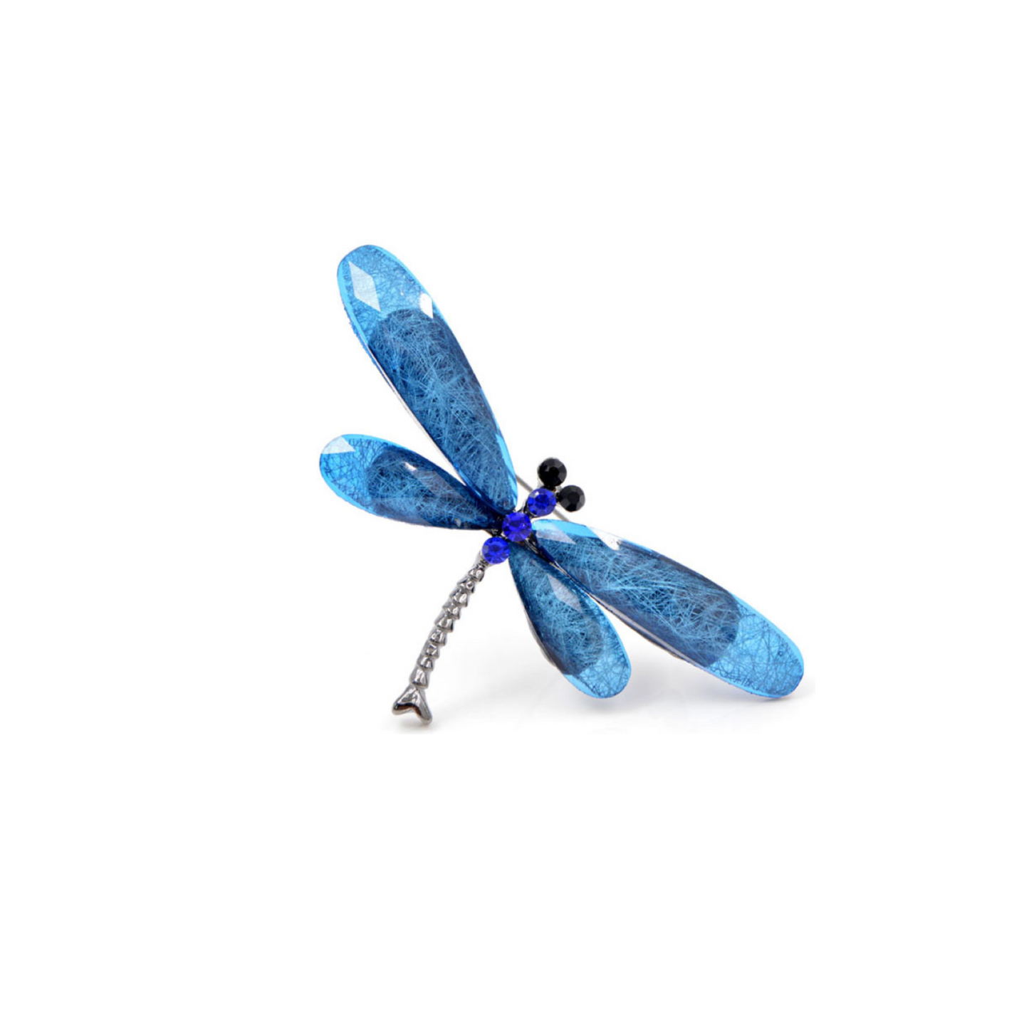 Blue Crystal Dragonfly Brooch