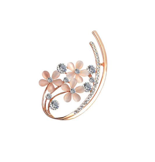 Rose Goldtone Floral Swirled Brooch